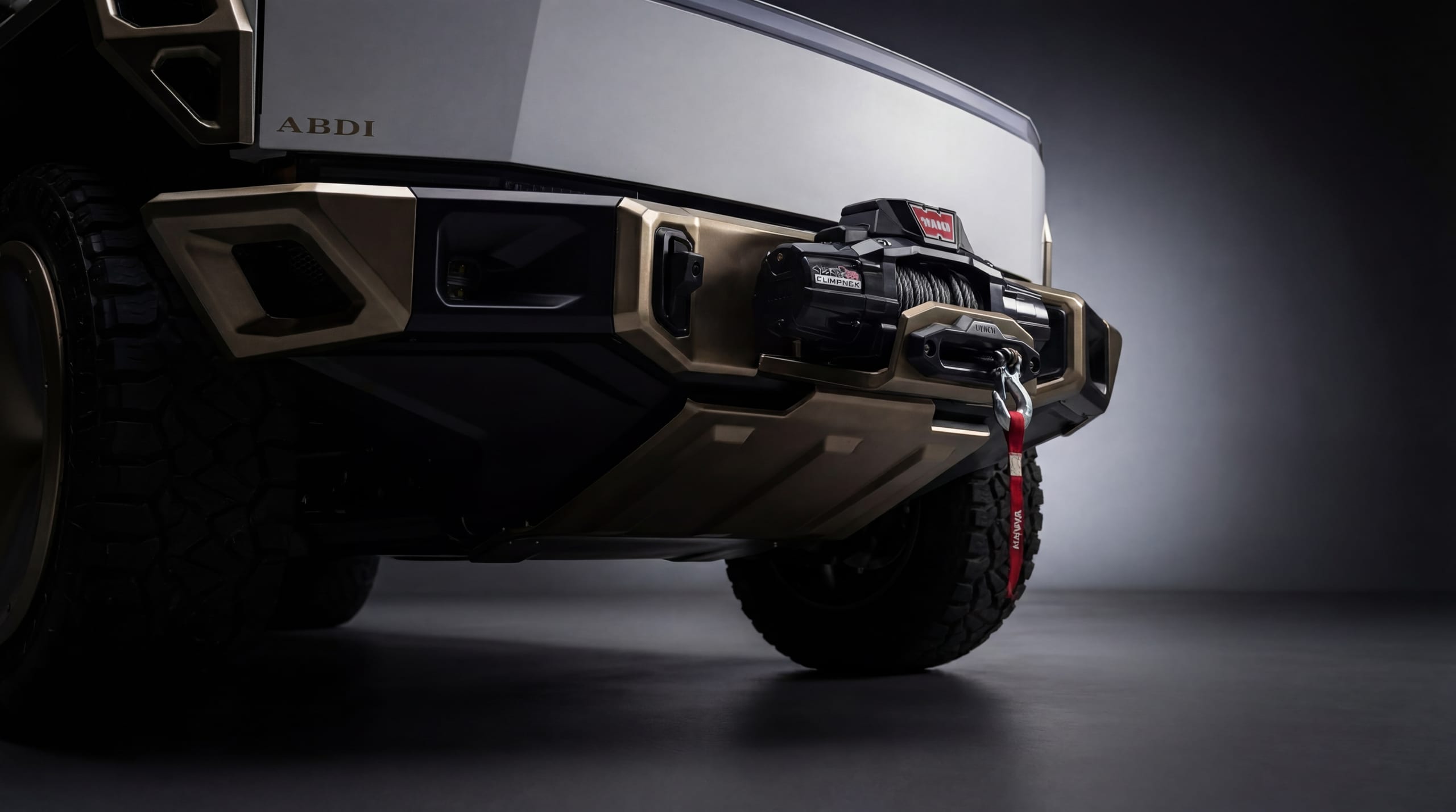 Cybertruck with Xolaris front bumper (render)