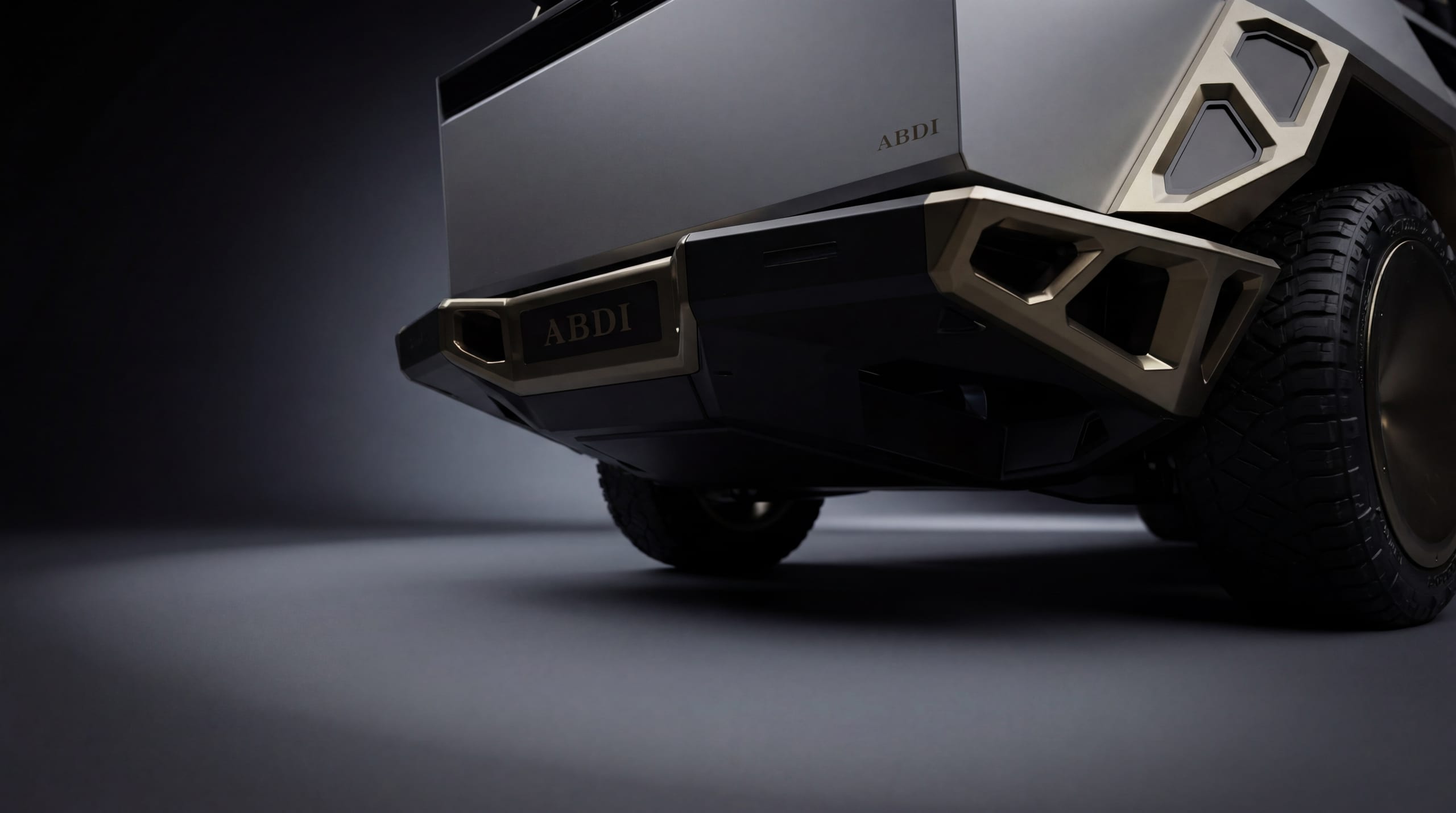 Cybertruck with Xolaris rear bumper (render)