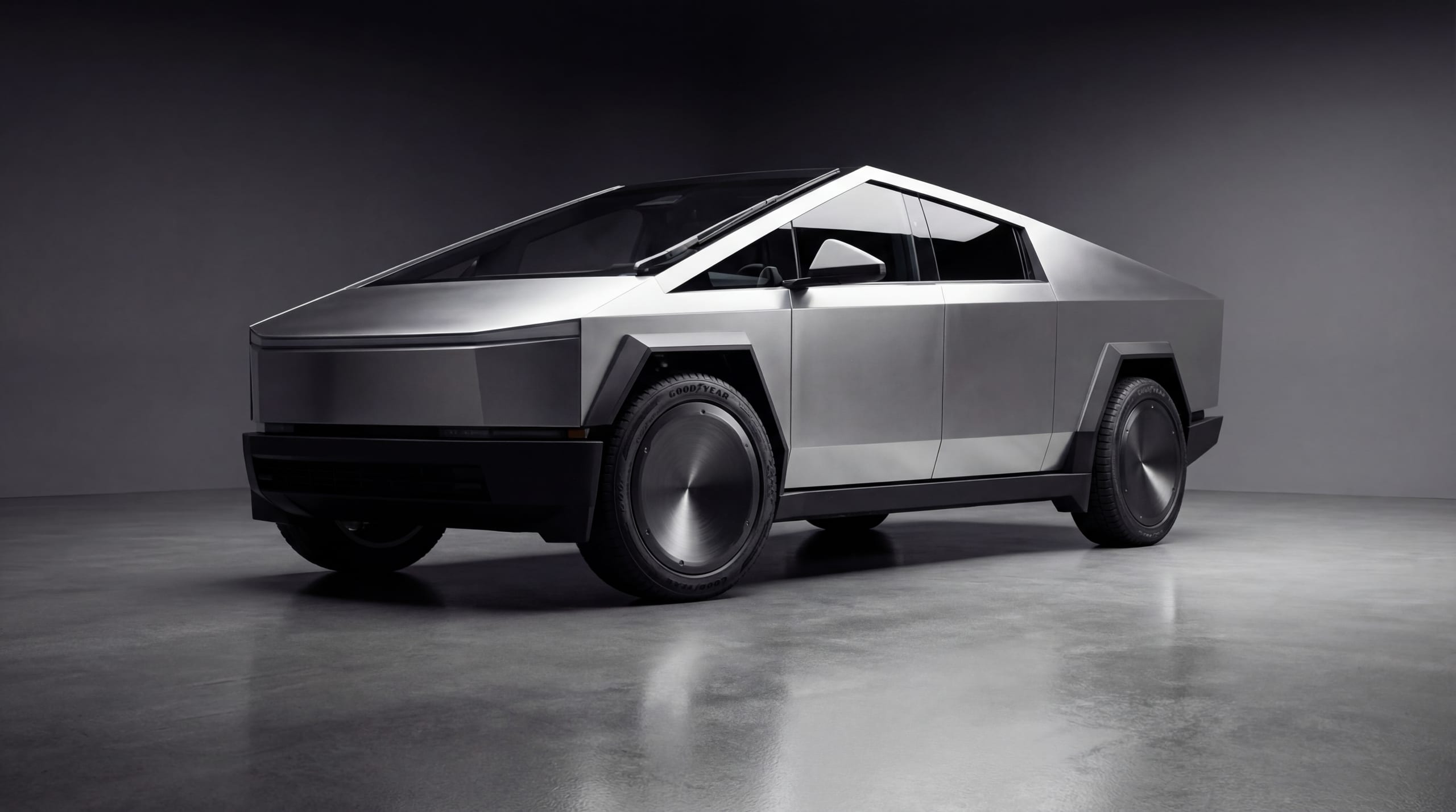Cybertruck with Xolaris Umbra · 22” · Satin Obsidian (render)